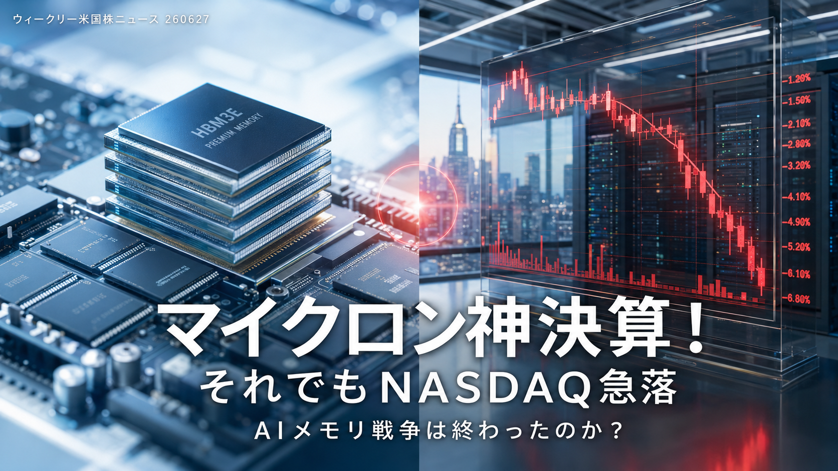 マイクロン神決算でもナスダック急落